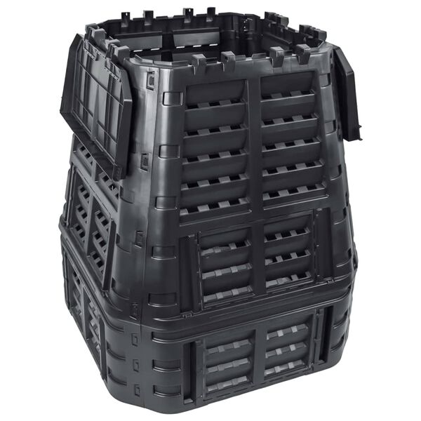 146277 vidaXL Moltukassi í Garðinn Svartur 93,3x93,3x113 cm 740 L