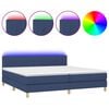 vidaXL H&oacute;lfa&eth; Springr&uacute;m me&eth; D&yacute;nu og LED Bl&aacute;tt 200x200cm Tauefni