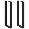 vidaXL barbor&eth;sf&aelig;tur U-laga 2 stk svart 40x(100-101) cm st&aacute;l