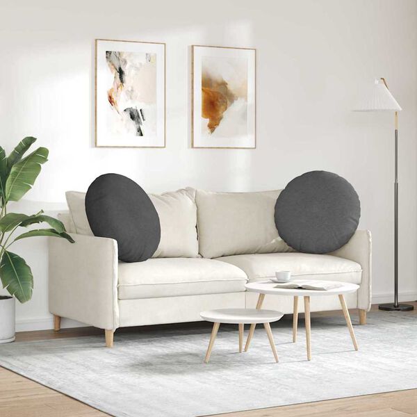 vidaXL Setjp&uacute;&eth;ar 2 pcs D&ouml;kk gr&aacute; &Oslash; 60 cm Korduroy efni