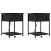 vidaXL Noat&ouml;flu sk&aacute;pur me&eth; sk&uacute;ffu 2 pcs Svartur Eik 42 x 41 x 56 cm