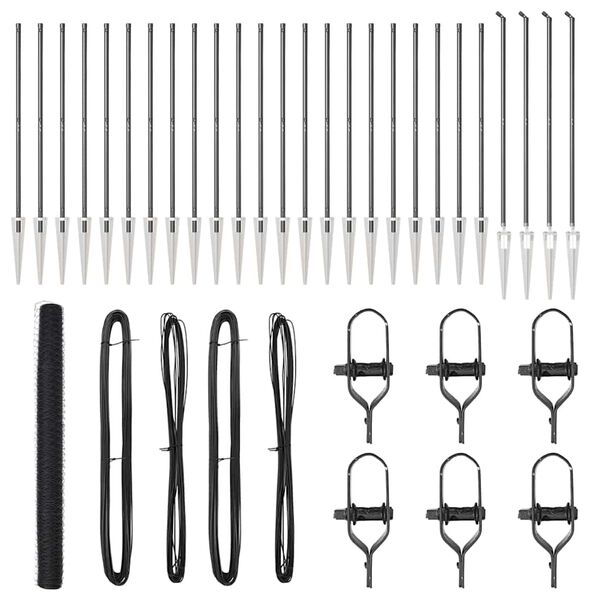 vidaXL Gir&eth;ingarp&oacute;stur Gr&aacute;r 50 x 1,5 m (50 mm net) St&aacute;l og PVC