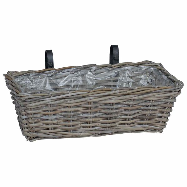 vidaXL Hangandi pl&ouml;ntu k&ouml;rfa 2 pcs Gr&aacute;r 48 x 22 x 15 cm Lacak rattan