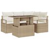 vidaXL Gar&eth;s&oacute;fa sett me&eth; geymslu 5 pcs Drapplita&eth;ur Poly rattan