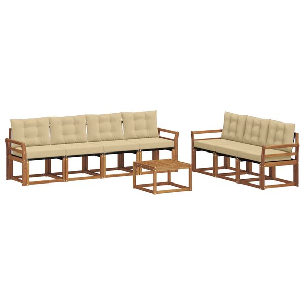 vidaXL &Uacute;ti s&oacute;fasett me&eth; p&uacute;&eth;i 8 pcs N&aacute;tt&uacute;rulegt og B&eacute;ig