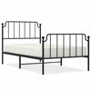 vidaXL R&uacute;mgrind &uacute;r M&aacute;lmi me&eth; H&ouml;fu&eth;gafli & F&oacute;tagafli Sv&ouml;rt 100x200 cm