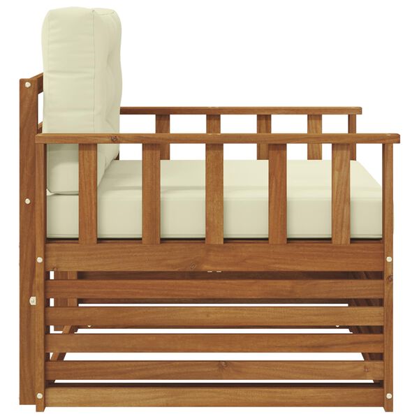 vidaXL &Uacute;ti s&oacute;fasett Solid Akas&iacute;uskei&eth; og P&oacute;lyester N&aacute;tt&uacute;rulegur