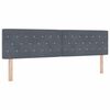 vidaXL LED h&ouml;fu&eth; me&eth; LED r&aelig;mum me&eth; h&ouml;fu&eth;gafl D&ouml;kk gr&aacute; 180 cm Flauel
