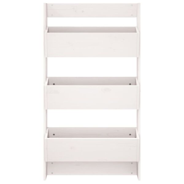 vidaXL Vegghengt Gr&oacute;&eth;urker 3 H&aelig;&eth;ir 60x18,5x110 cm Hv&iacute;tt Gegnheil Fura