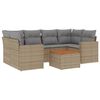 vidaXL 7 Hluta Gar&eth;bor&eth;sett me&eth; Sessum Drapplitu&eth; Blanda P&oacute;l&yacute;rattan