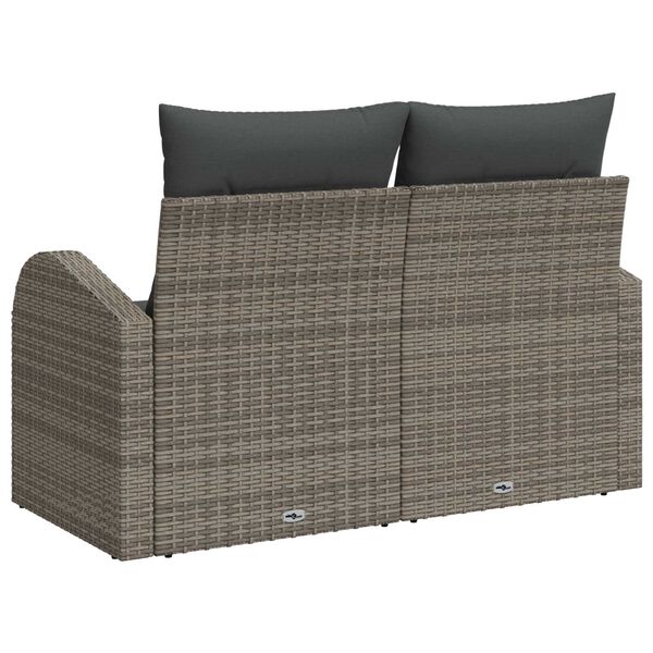 vidaXL Garðasófi Grár 124 x 62 x 69 cm pólýrattan