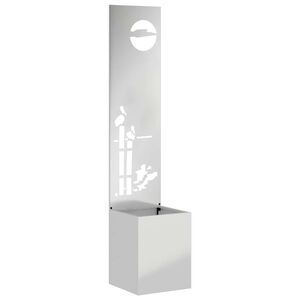 vidaXL Gar&eth;s b&uacute;na&eth; skj&aacute;r &Uacute;tskur&eth;ur Silfur 32 x 140 cm Sinkh&uacute;&eth;a&eth; st&aacute;l