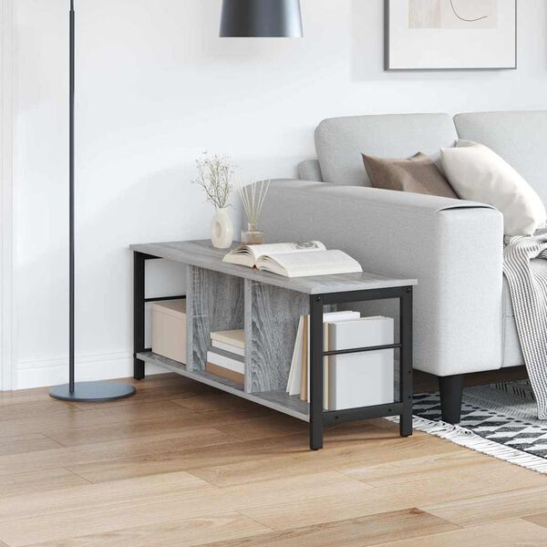 vidaXL Hilla Gr&aacute;r Sonoma 102 x 32 x 40,5 cm Samsettur vi&eth;ur