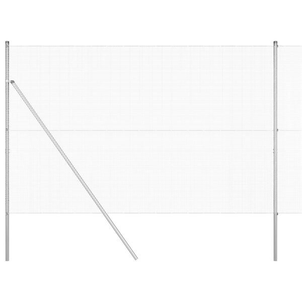 vidaXL Gir&eth;ingarp&oacute;stur Silfur 25 x 1,5 m (12 x 12 mm net) St&aacute;l