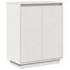 813809 vidaXL Skenkur Hv&iacute;tur 60x34x75 cm Gegnheil Fura