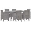 vidaXL Gar&eth;ur bor&eth;sett 7 pcs Lj&oacute;sgr&aacute;r Polt rattan