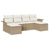 vidaXL Gar&eth;s&oacute;fa sett me&eth; geymslu 6 pcs Drapplita&eth;ur p&oacute;l&yacute;rattan