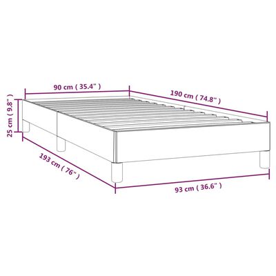 vidaXL Rúmgrind án Dýnu Grár 90x190 cm Gervileður