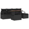 vidaXL Gar&eth;s&oacute;fa sett 6 pcs Svartur p&oacute;l&yacute;rattan