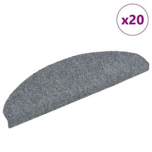 vidaXL Stigamottur sj&aacute;lfl&iacute;mandi 20 stk 65x21x4 cm lj&oacute;sgr&aacute;r h&aacute;lfhringlaga st&oacute;rar