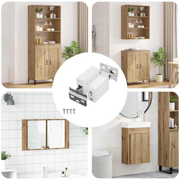 vidaXL Sk&aacute;p upphangandi festing 12 pcs Hv&iacute;tt 70 x 48 x 19 mm