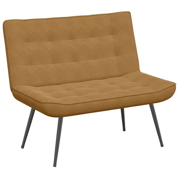 vidaXL Bekkur Br&uacute;nn 110x74x84cm Flauel