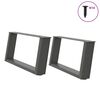 vidaXL s&oacute;fabor&eth;sf&aelig;tur U-laga 2 stk. antras&iacute;t 70x(30-31) cm st&aacute;l