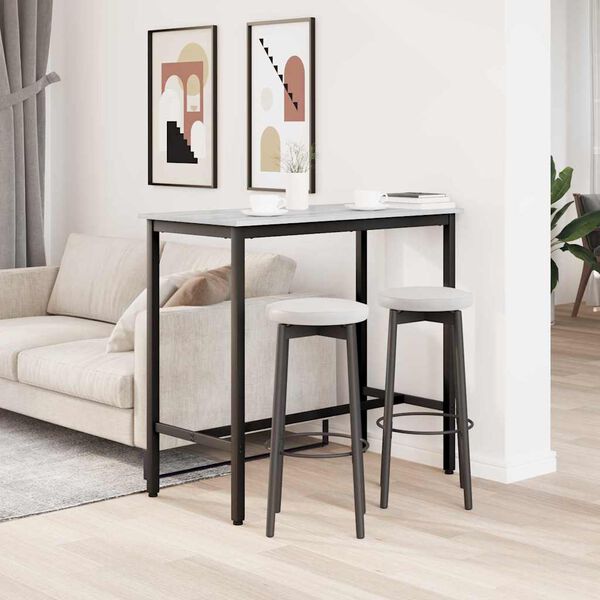 vidaXL bor&eth; Gr&aacute;r Sonoma 100 x 50 x 90,5 cm Vinnslutr&eacute; og st&aacute;li