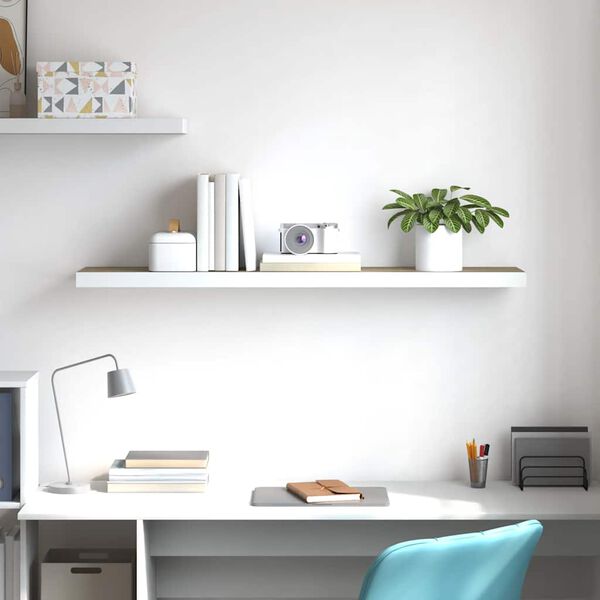 vidaXL Vegghengd Hilla Eikarlitu&eth; & Hv&iacute;t 120x23,5x3,8 cm MDF