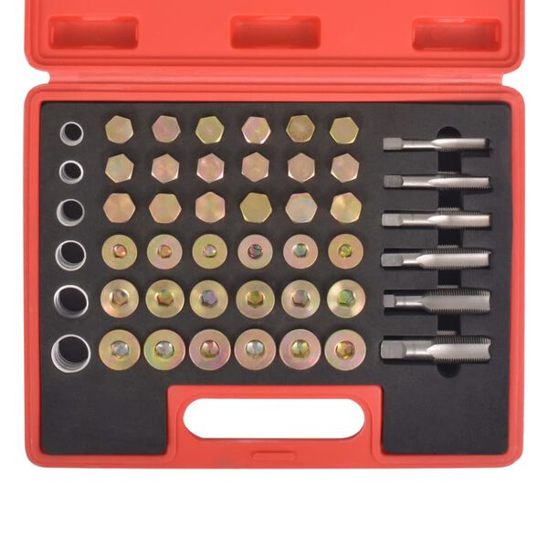 210176 vidaXL Olíutæmingartappa Þráðviðgerðarsett