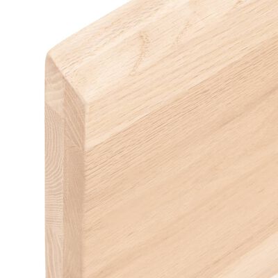 vidaXL Borðplata 80x50x(2-4) cm Ómeðhöndluð Gegnheil Náttúrul. Brúnir