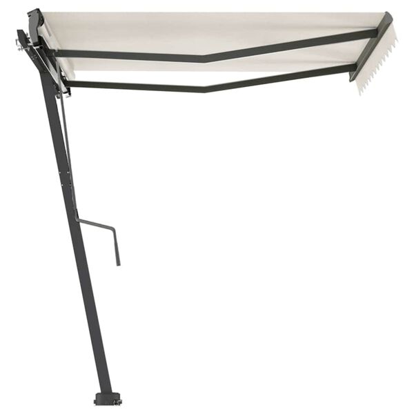 vidaXL fr&iacute;standandi handvirkt &uacute;tdraganlegt skyggni 300x250 cm krem