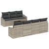 vidaXL S&oacute;fasett me&eth; p&uacute;&eth;i 8 pcs Lj&oacute;st gr&aacute;tt og d&ouml;kkt gr&aacute;tt p&oacute;l&yacute;rattan