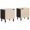 vidaXL Noat&ouml;flu sk&aacute;pur 2 pcs Hv&iacute;tt 40 x 33 x 46 cm Hart mang&oacute;tr&eacute;