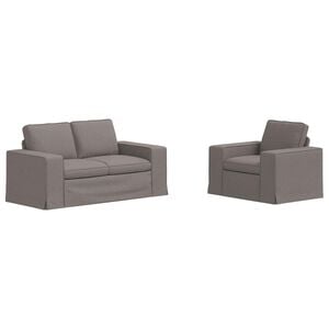 vidaXL S&oacute;fi 2 pcs M&oacute;gr&aacute;r 182 x 80 x 82 cm d&uacute;kur