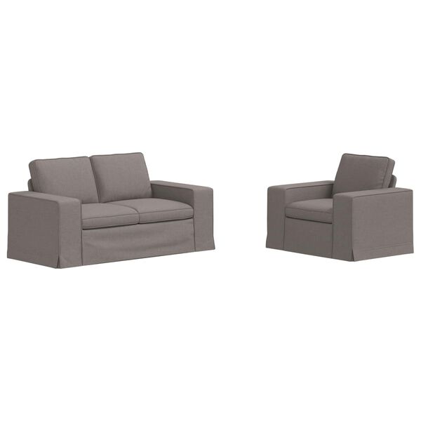 vidaXL S&oacute;fi 2 pcs M&oacute;gr&aacute;r 182 x 80 x 82 cm d&uacute;kur