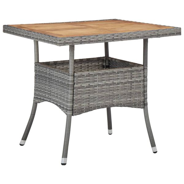 vidaXL 5 stykki gar&eth;bor&eth;stofusett Poly Rattan & Solid Acacia Wood Grey