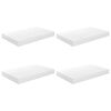 vidaXL Vegghengdar Hillur 4 stk. H&aacute;glans Hv&iacute;tar 40x23x3,8 cm MDF