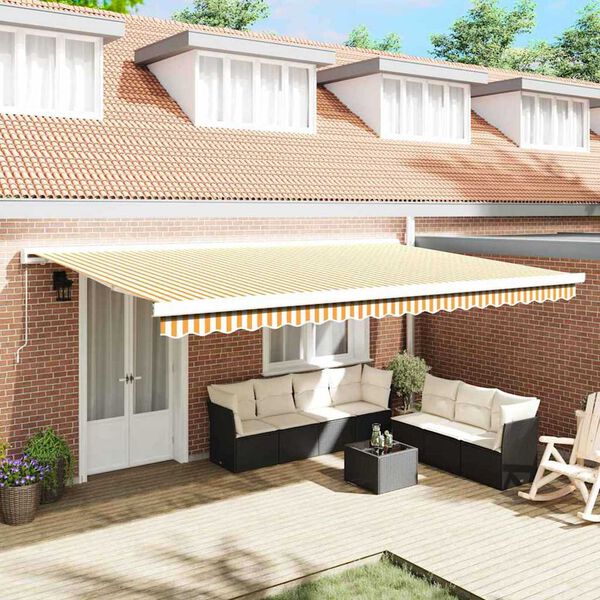 vidaXL H&aelig;gt a&eth; draga saman skyggni Appels&iacute;nugulur og hv&iacute;tur