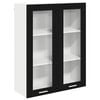 vidaXL Vegghengdur sk&aacute;pur Svartur Eik 80 x 31 x 100 cm Samsettur vi&eth;ur