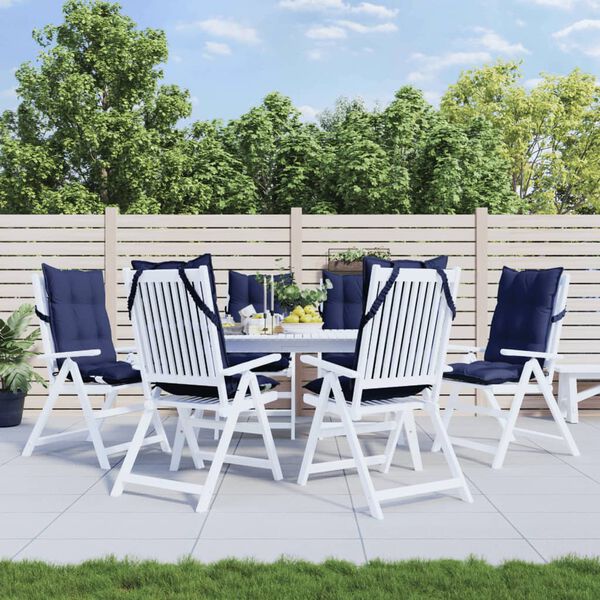 vidaXL St&oacute;lsessur me&eth; H&aacute;u Baki 6 stk. K&oacute;ngabl&aacute;ar Oxfordefni