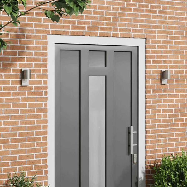 vidaXL Utanveggjakennarar 2 pcs Silfur 6.5 x 10.5 x 16 cm