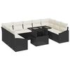 vidaXL Gar&eth;s&oacute;fa sett me&eth; p&uacute;&eth;i me&eth; geymslu 10 pcs Svartur og krem