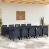 vidaXL Garðadining sett með púðum 11 pcs Antrasít Syntetískt rattan