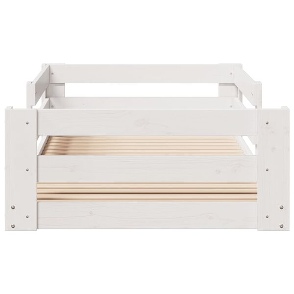 vidaXL R&uacute;mgrind &aacute;n D&yacute;nu Hv&iacute;t 100x200 cm Gegnheil Fura