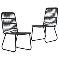 48584 vidaXL Garden Chairs 2 pcs Poly Rattan Black