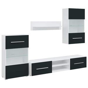 vidaXL 5 stykki sj&oacute;nvarpst&aelig;ki me&eth; LED l&yacute;singu Matt Indigo