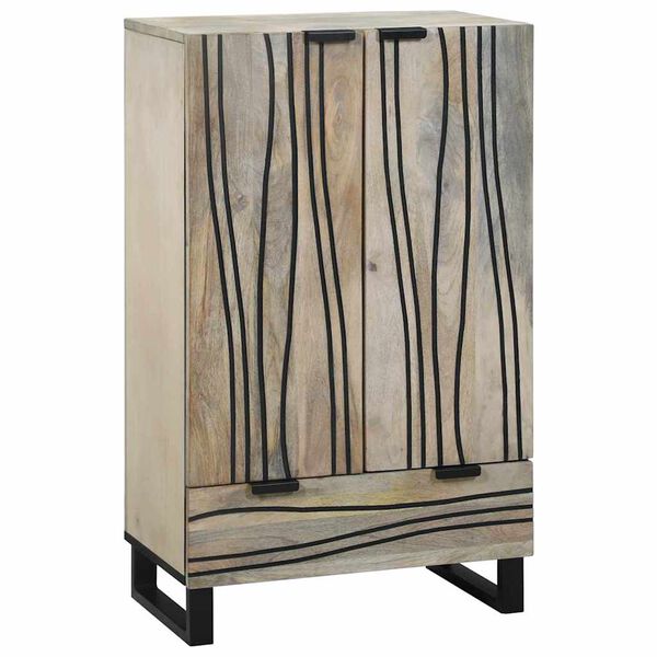 vidaXL Mi&eth;jageymsluk&aacute;p og hillur Hv&iacute;tt og svart 60 x 33 x 100 cm