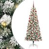vidaXL Gervi hengdu j&oacute;latr&eacute; me&eth; 300 LED Gr&aelig;nn og hv&iacute;tur 180 cm