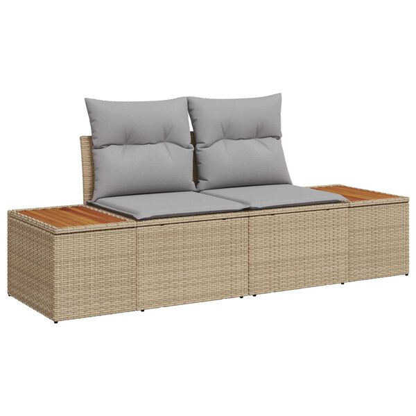 vidaXL Gar&eth;s&oacute;fa sett me&eth; p&uacute;&eth;i 6 pcs Drapplita&eth;ur Poly rattan